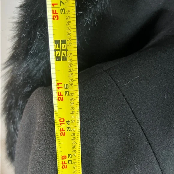 WHBM • NWT Black Fur-Collar Pea Coat - Picture 10 of 10